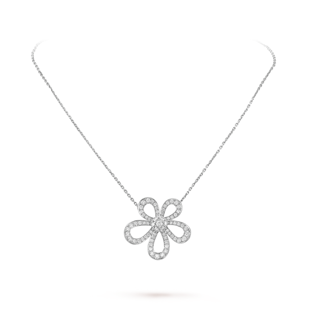 18K Van Cleef & Arpels Flowerlace Pendant Necklace