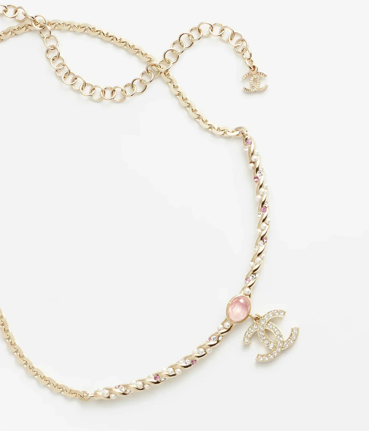 18K Chanel Pink Crystal Necklace