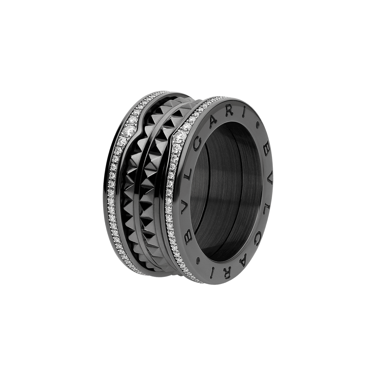 18K BVLGARI B.ZERO1 Black Ceramic Ring