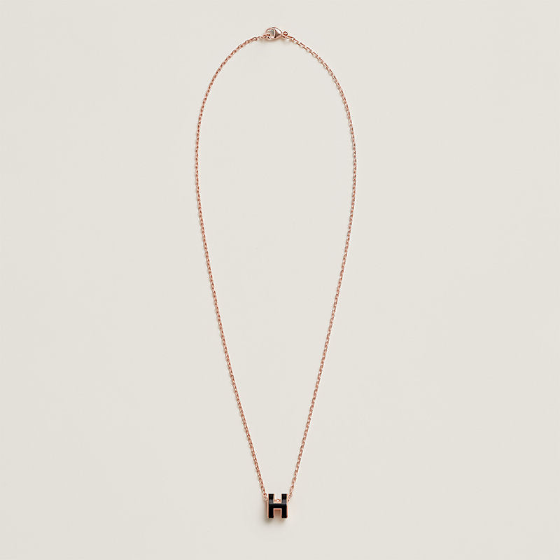 18K Mini Pop Hermès Black Necklace