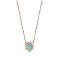 18K Tiffany & Co. Diamond & Turquoise Circle Pendant Necklace