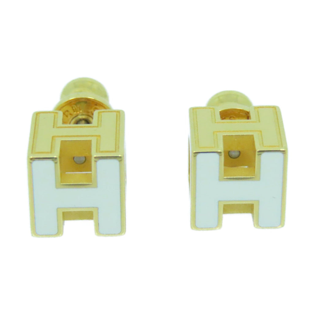 18K Cage D'H White Hermès Earrings