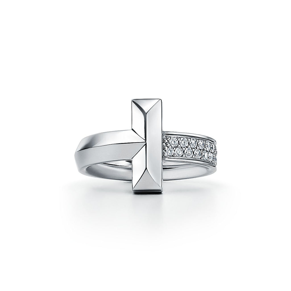 18K Tiffany & Co. Narrow Pave Ring