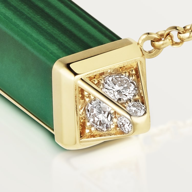 18K Cartier Les Berlingots De Malachite Necklace