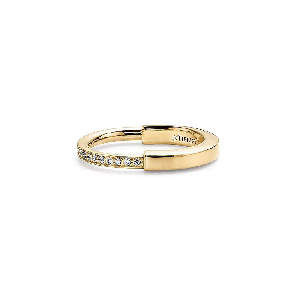 18K Tiffany & Co. Lock Diamonds Yellow Gold Ring