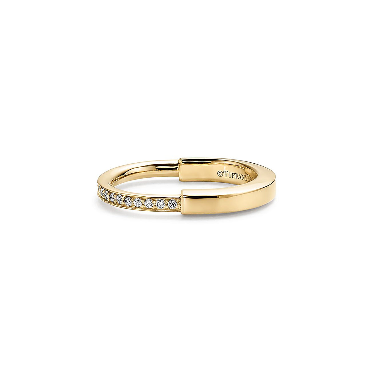 18K Tiffany & Co. Lock Diamonds Yellow Gold Ring