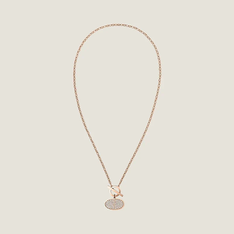 18K Chaine D'ancre Contour Pendant Hermès Necklace