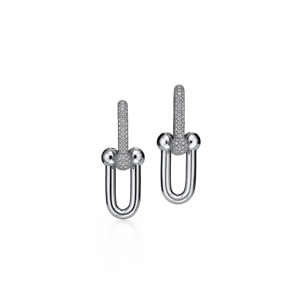 18K Tiffany & Co. HardWear Large Link Diamonds Earrings