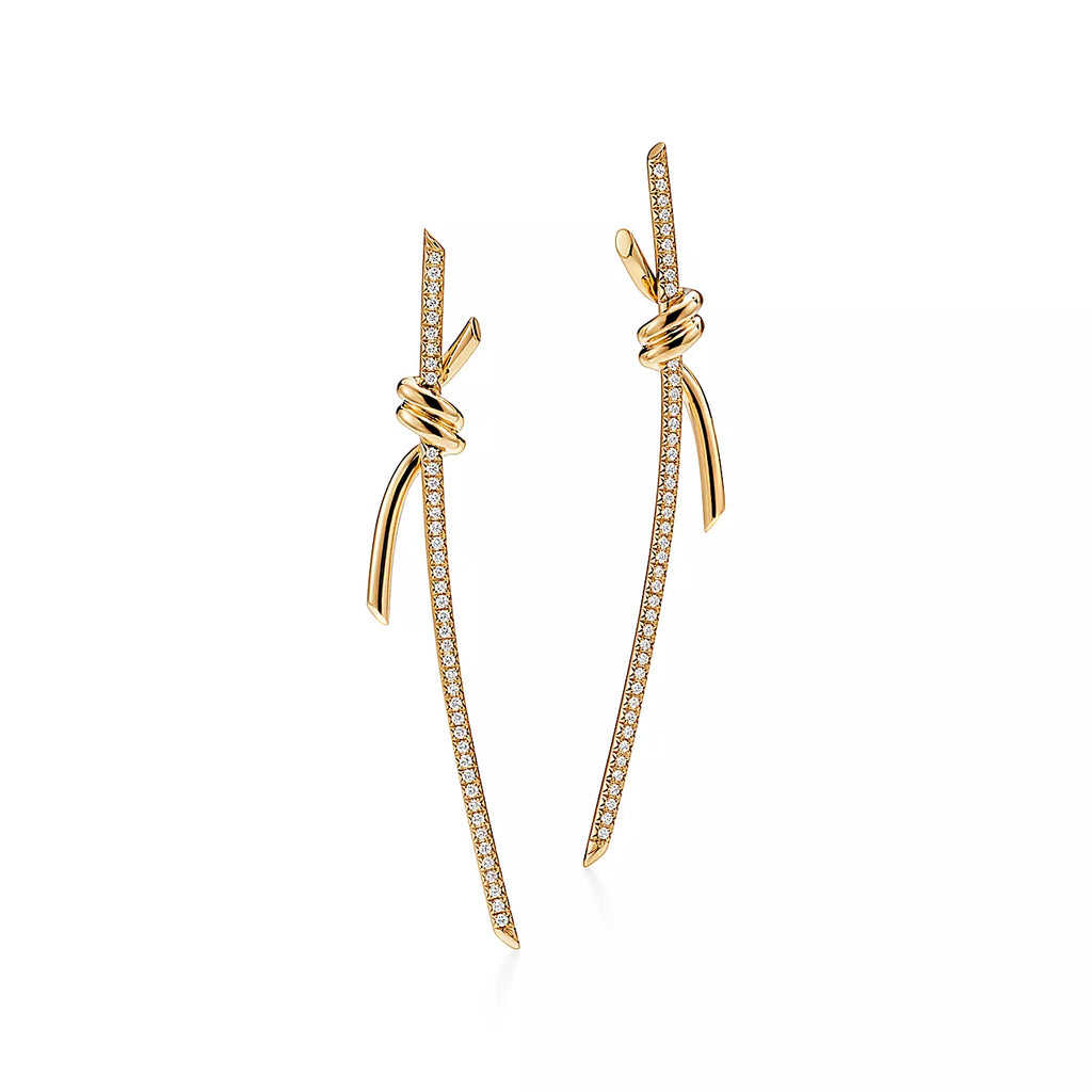 18K Tiffany & Co. Knot Drop Diamonds Earrings