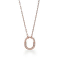 18K Tiffany & Co. Lock Pendant Pave Diamonds Necklace