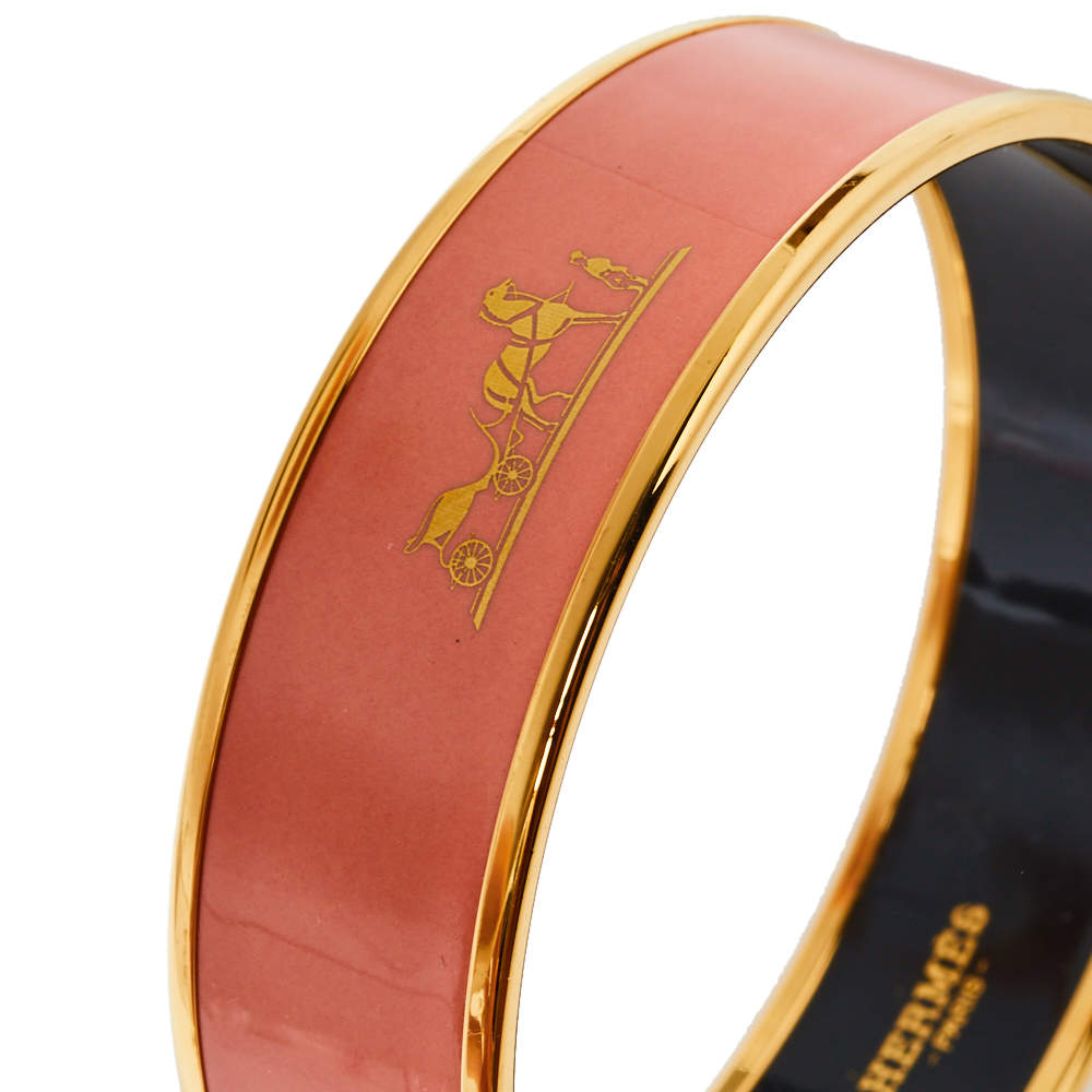 18K Enamel Cal¨¨che Wide Bangle Hermès Bracelet