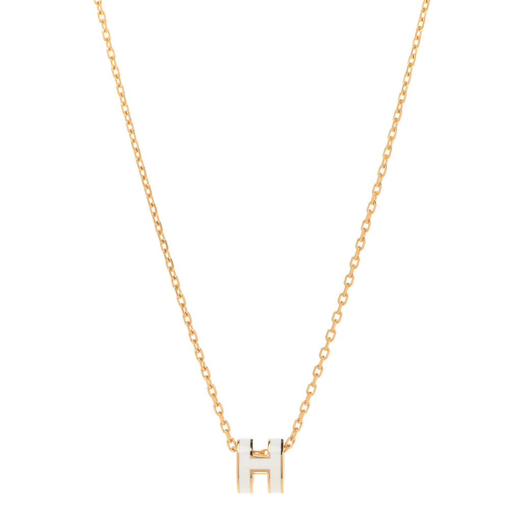 18K Mini Pop Hermès White Necklace