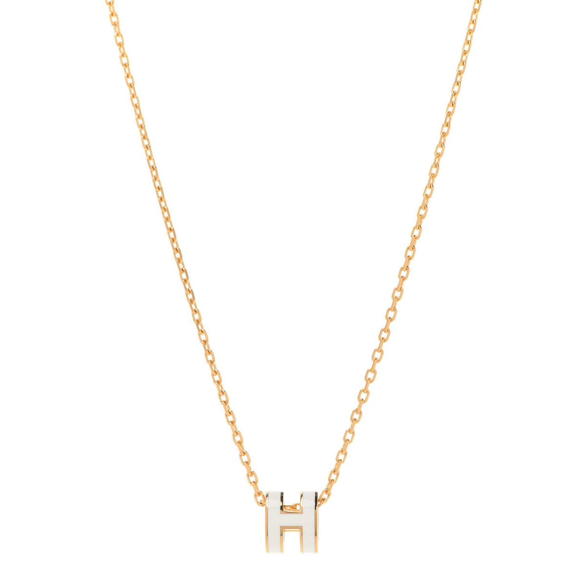 18K Mini Pop Hermès White Necklace