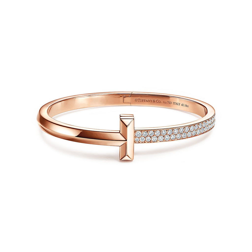 18K Tiffany & Co. T1 Wide Diamond Hinged Bracelet