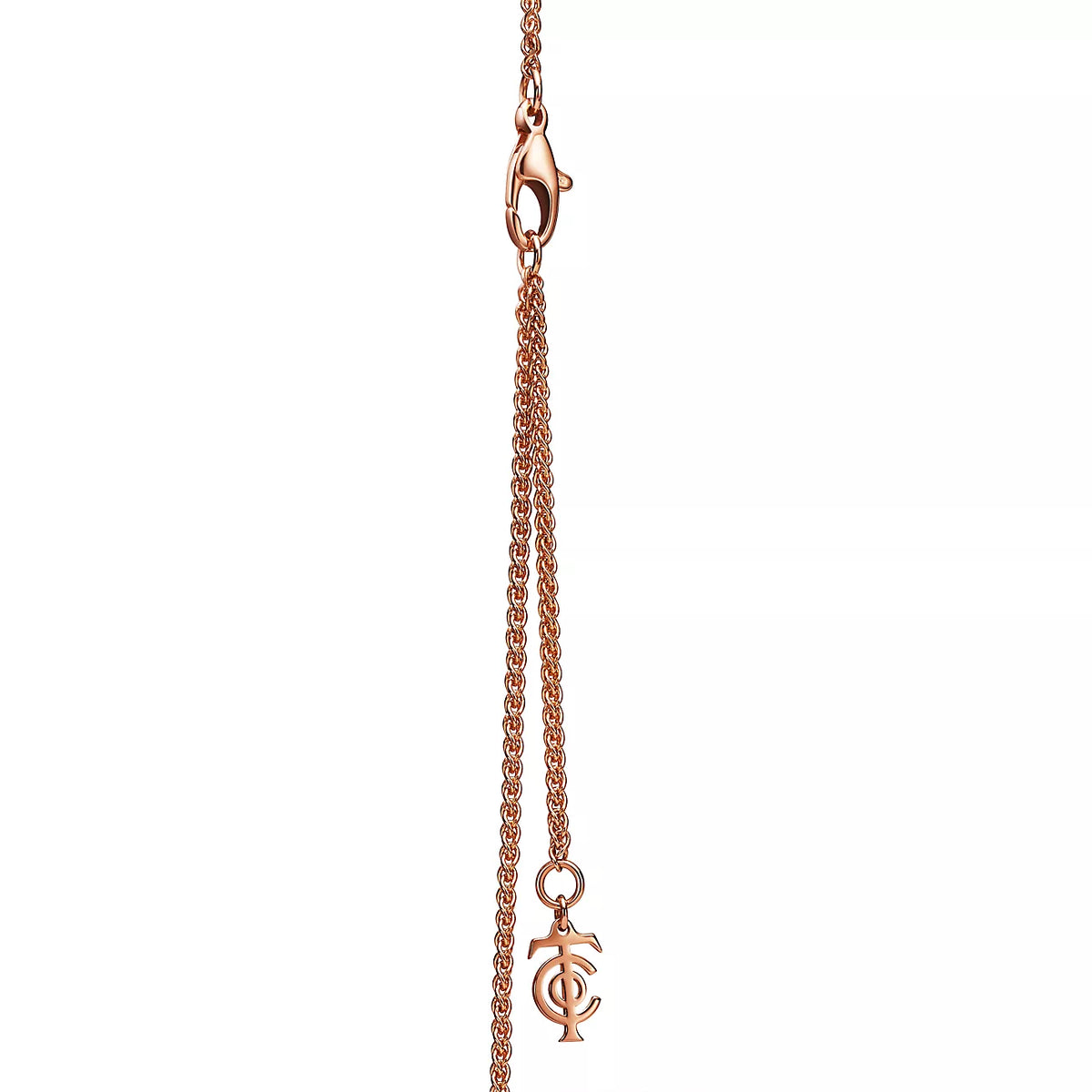18K Tiffany & Co. Keys Woven Pink Diamonds Medium Necklace