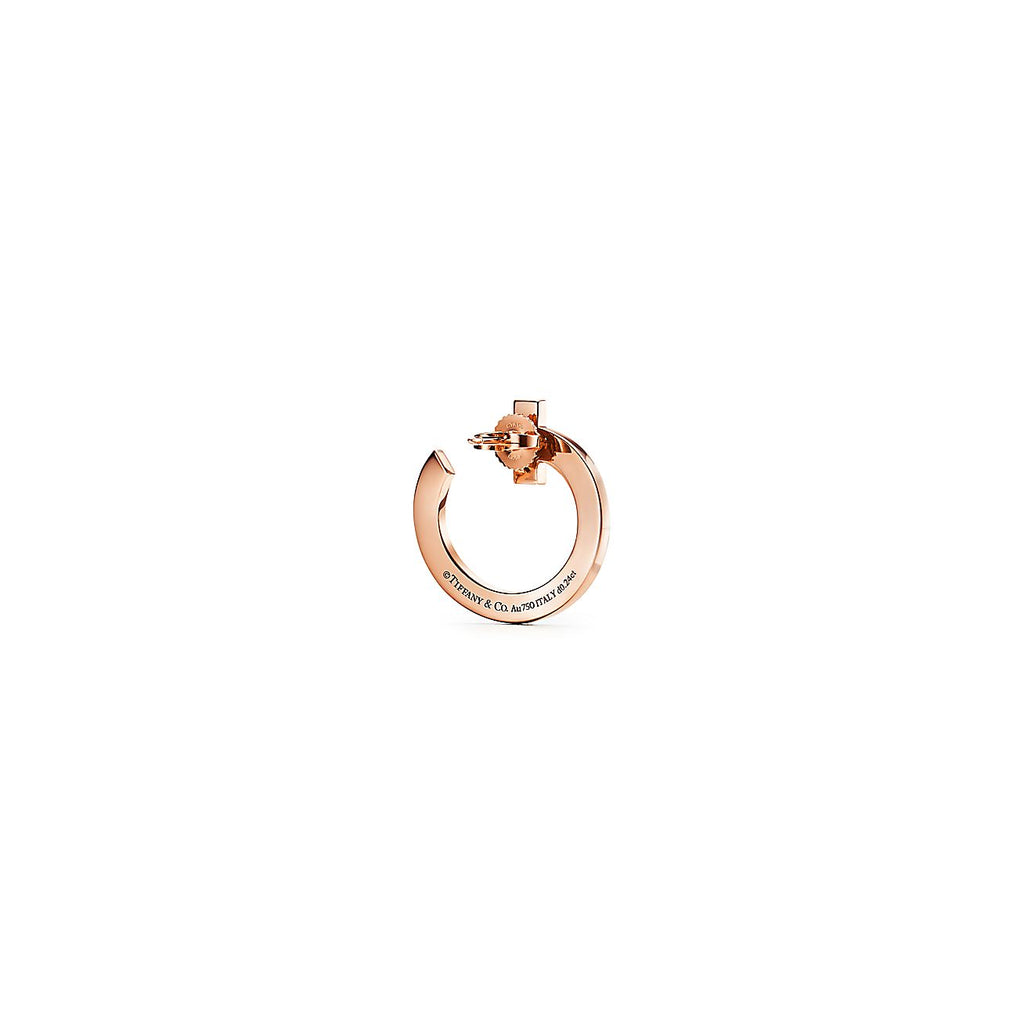 18K Tiffany & Co. T1 Open Hoop Rose Gold Earrings