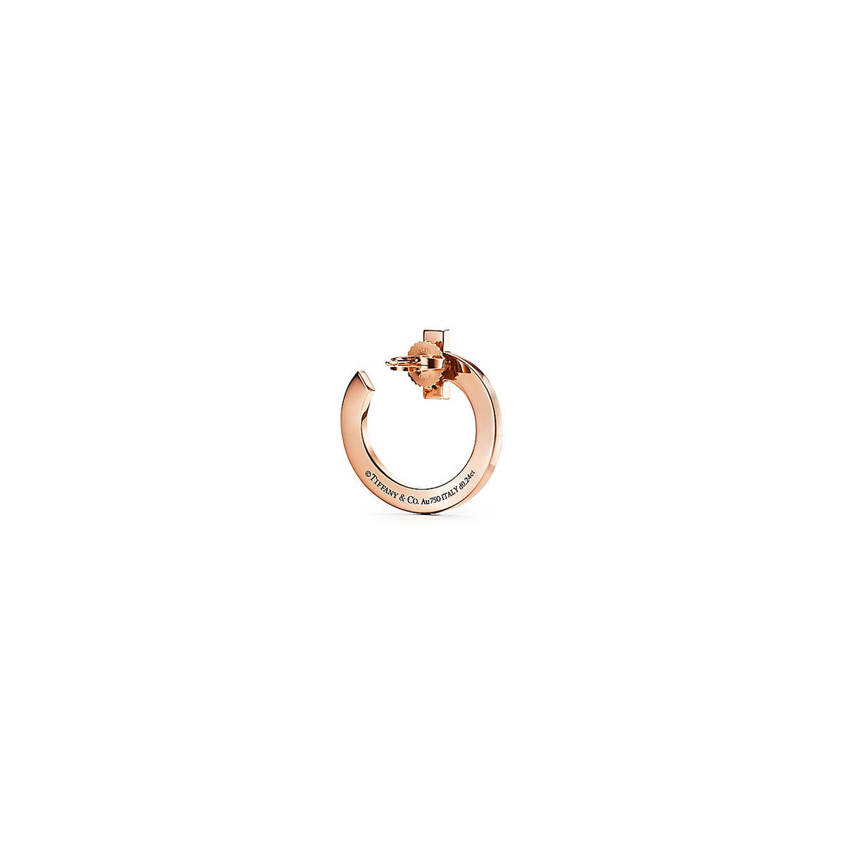 18K Tiffany & Co. T1 Open Hoop Rose Gold Earrings