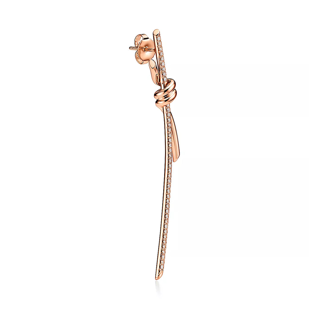 18K Tiffany & Co. Knot Drop Diamonds Earrings