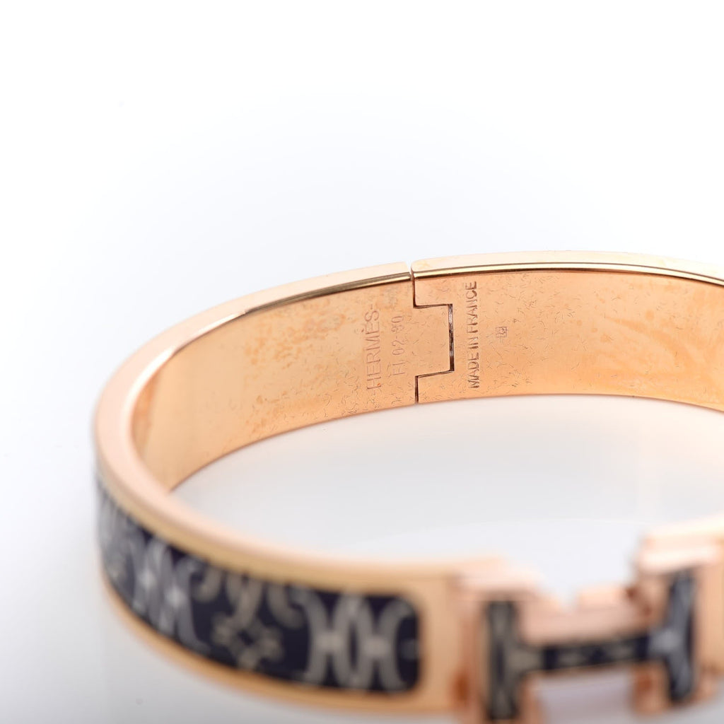 18K Clic Hermès H Lift Black Bracelet