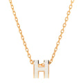 18K Mini Pop Hermès White Necklace