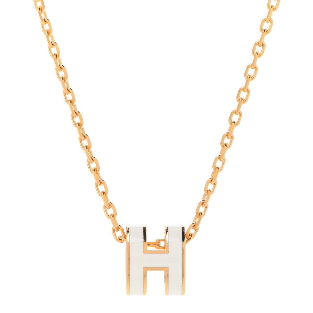 18K Mini Pop Hermès White Necklace