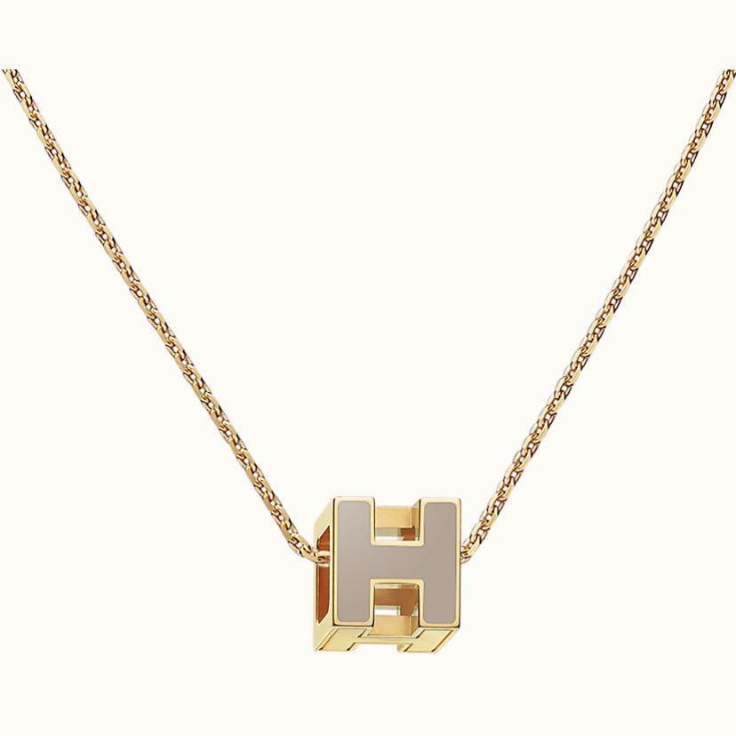 18K Cage D'H Hermès Grey Necklace