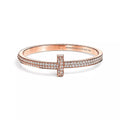 18K Tiffany & Co. T1 Wide Diamond Hinged Bangle Bracelet