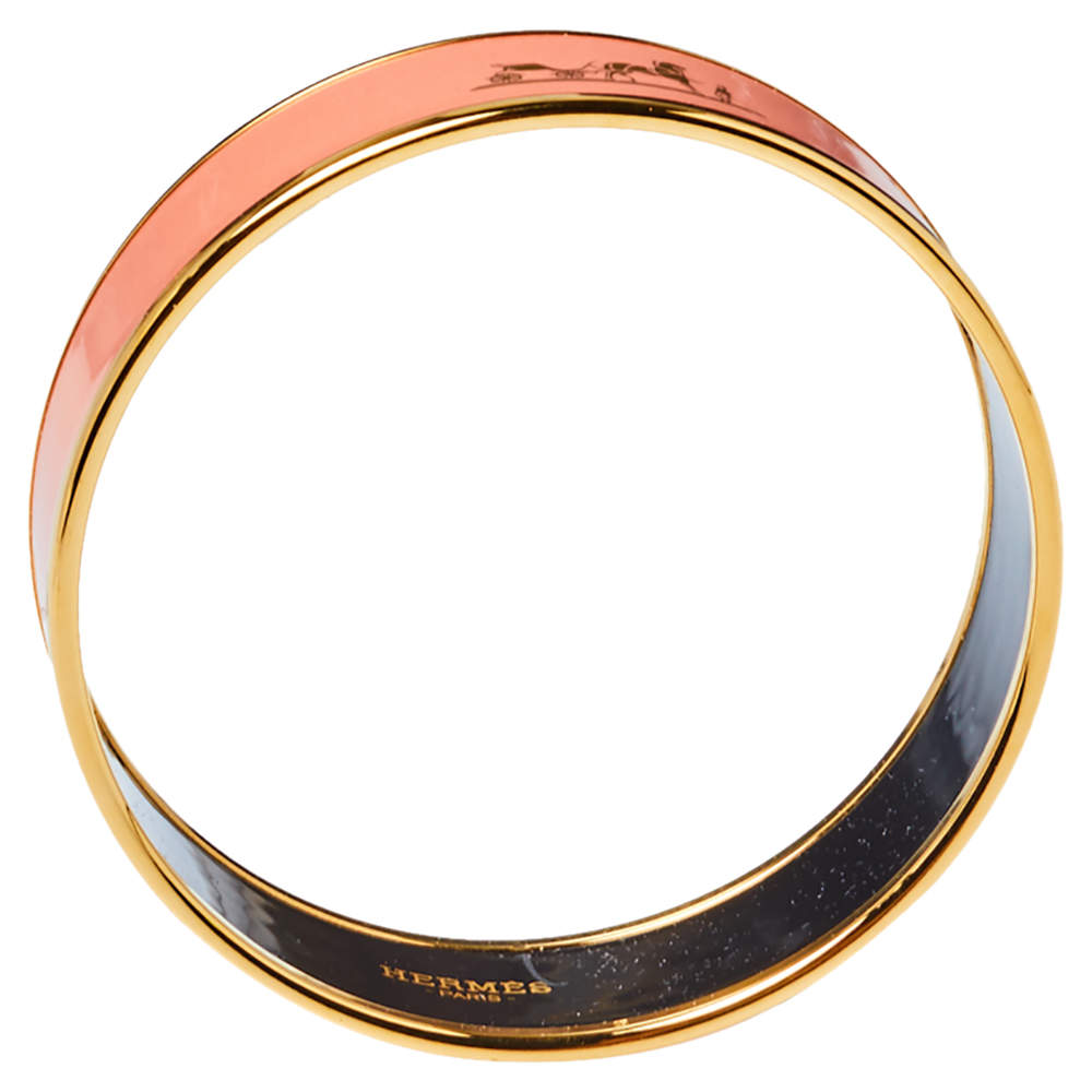 18K Enamel Cal¨¨che Wide Bangle Hermès Bracelet