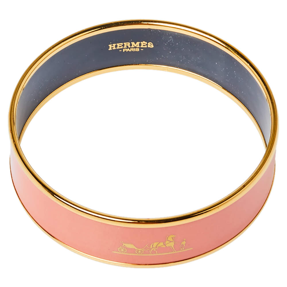 18K Enamel Cal¨¨che Wide Bangle Hermès Bracelet