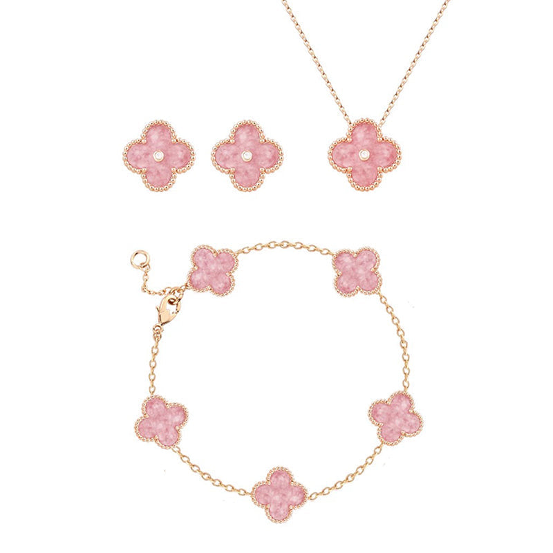 Van Cleef & Arpels Pink Diamond Clover Necklace