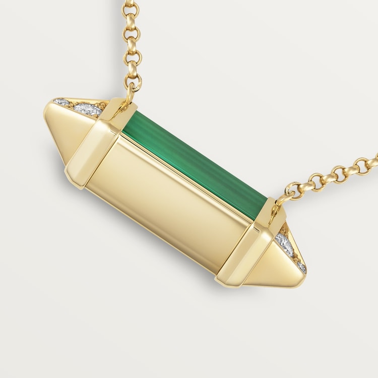 18K Cartier Les Berlingots De Malachite Necklace