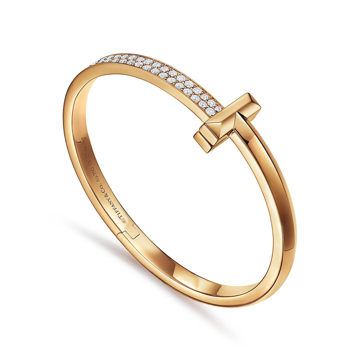 18K Tiffany & Co. T1 Wide Diamond Hinged Bracelet