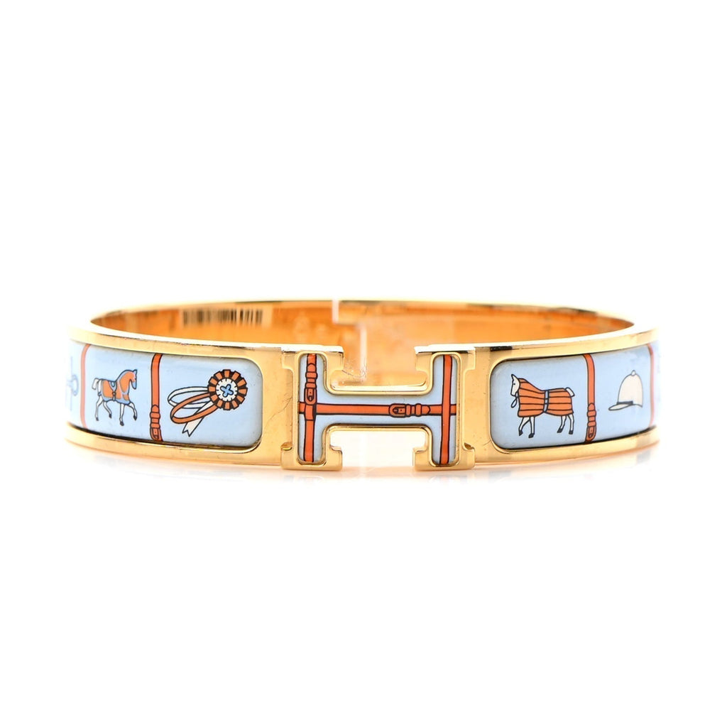 18K Clic Hermès Couvertures Blue Bracelet