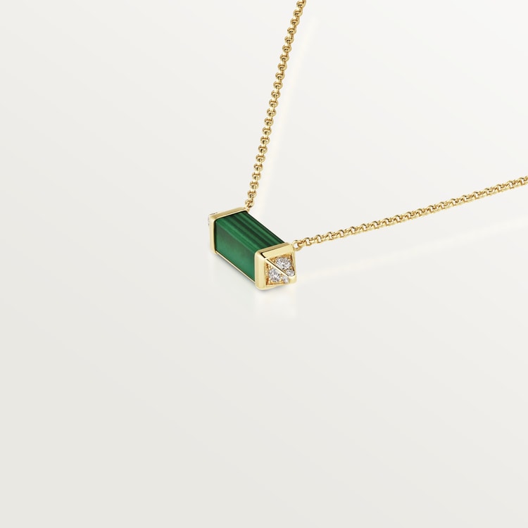 18K Cartier Les Berlingots De Malachite Necklace