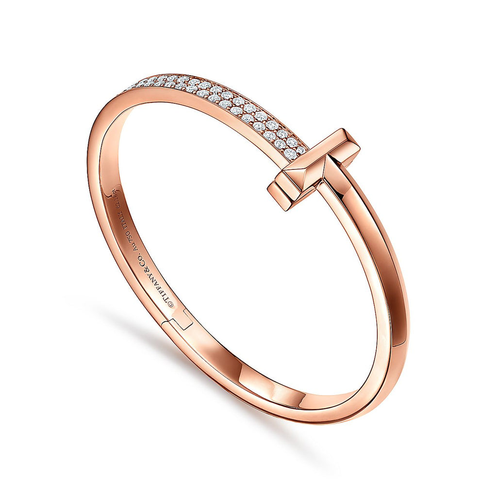 18K Tiffany & Co. T1 Wide Diamond Hinged Bracelet