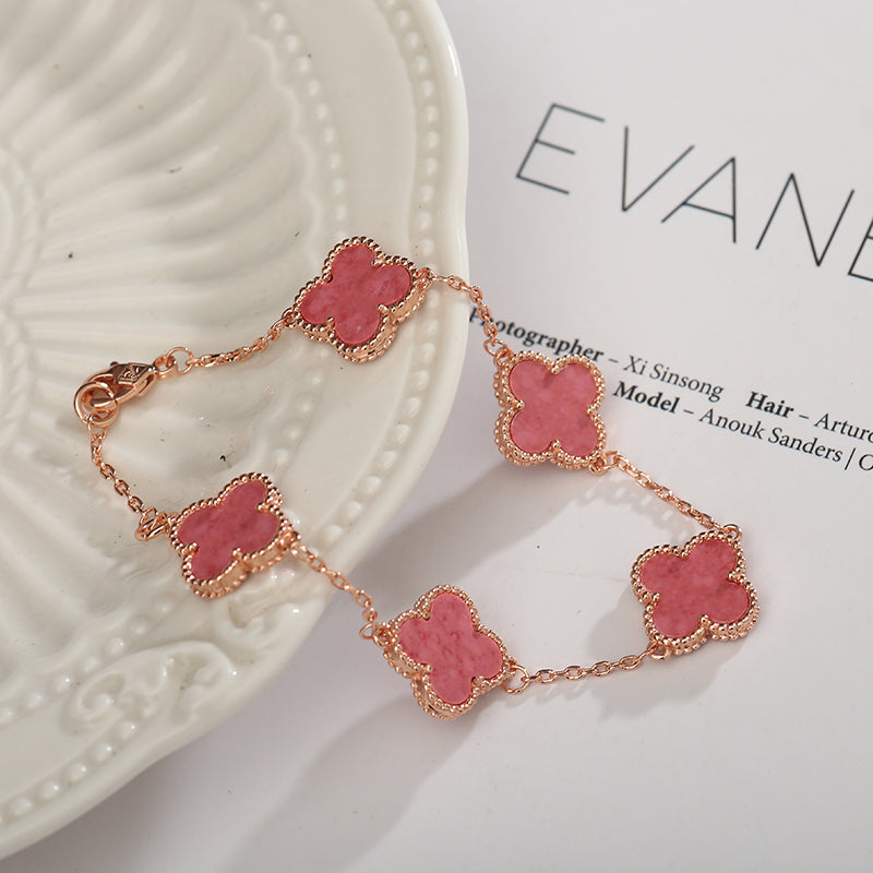 Van Cleef & Arpels Pink Clover Bracelet