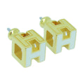 18K Cage D'H White Hermès Earrings