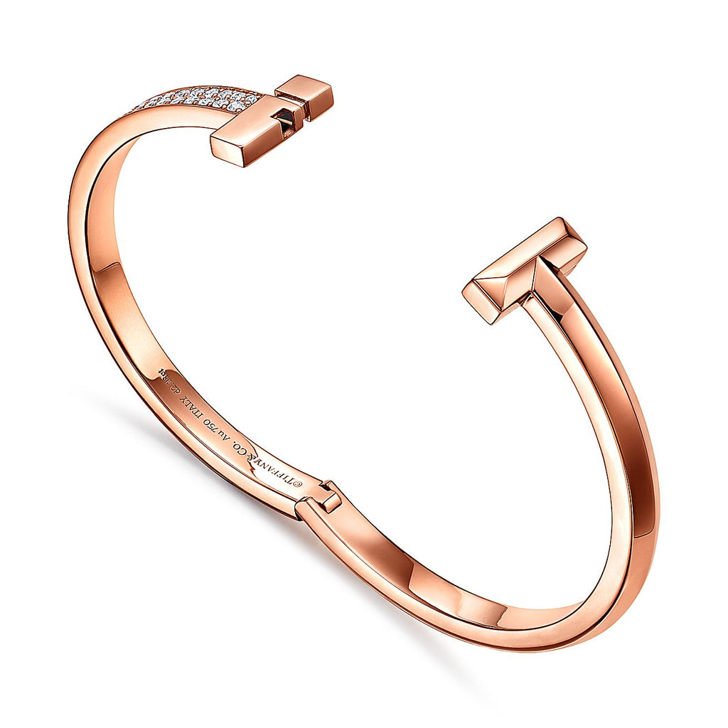 18K Tiffany & Co. T1 Wide Diamond Hinged Bracelet