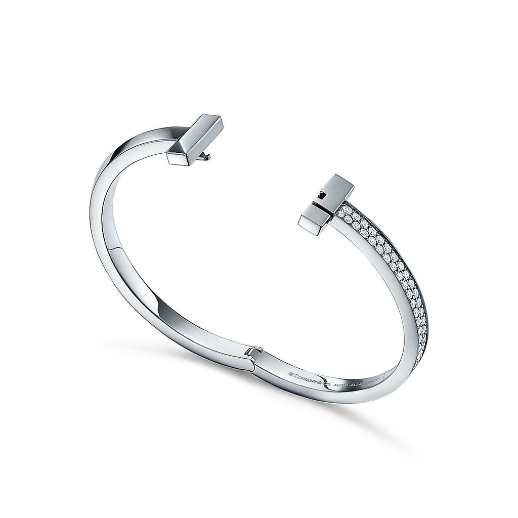 18K Tiffany & Co. T1 Wide Diamond Hinged Bracelet