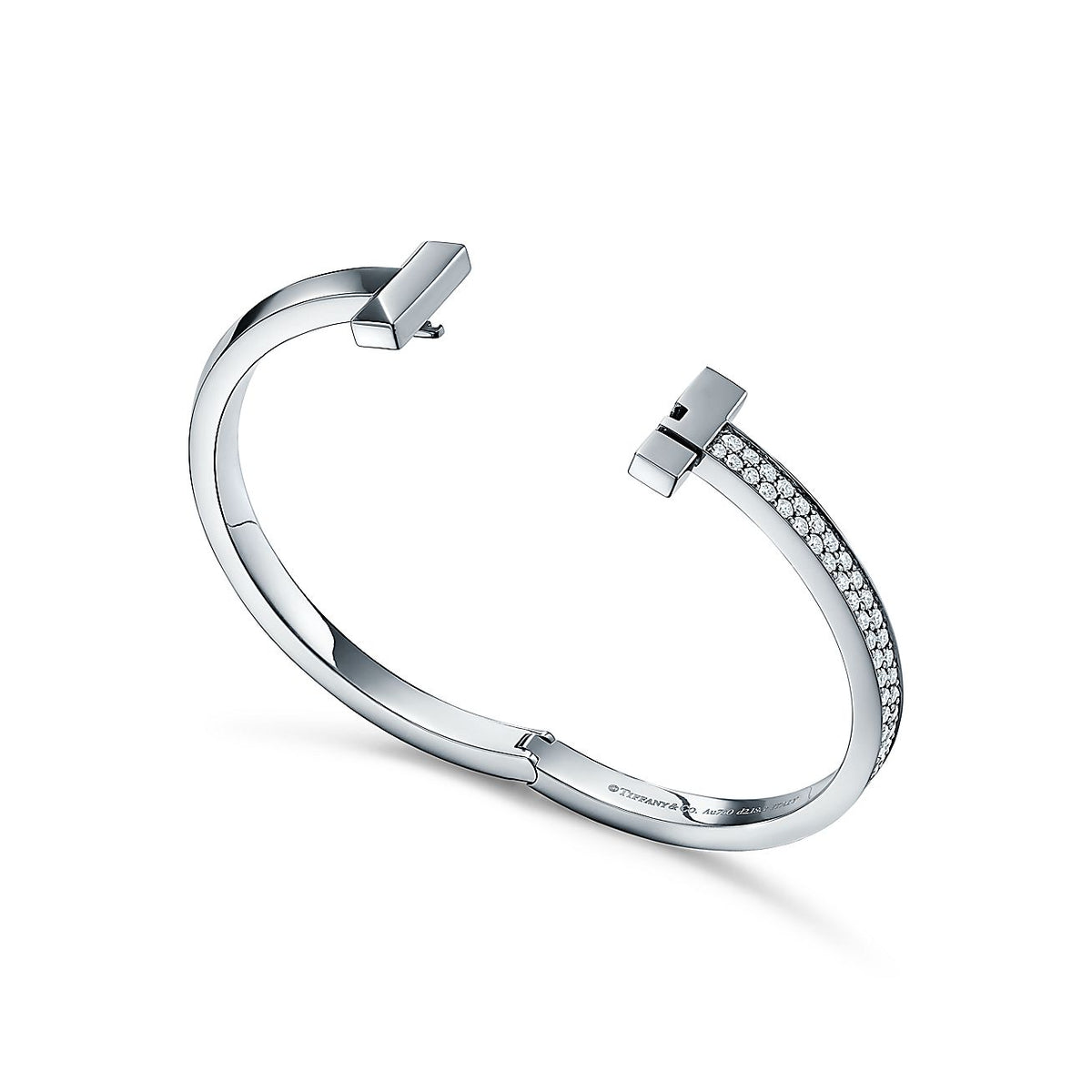 18K Tiffany & Co. T1 Wide Diamond Hinged Bracelet