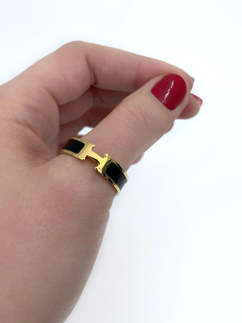 18K Vintage Clic Hermès Ring