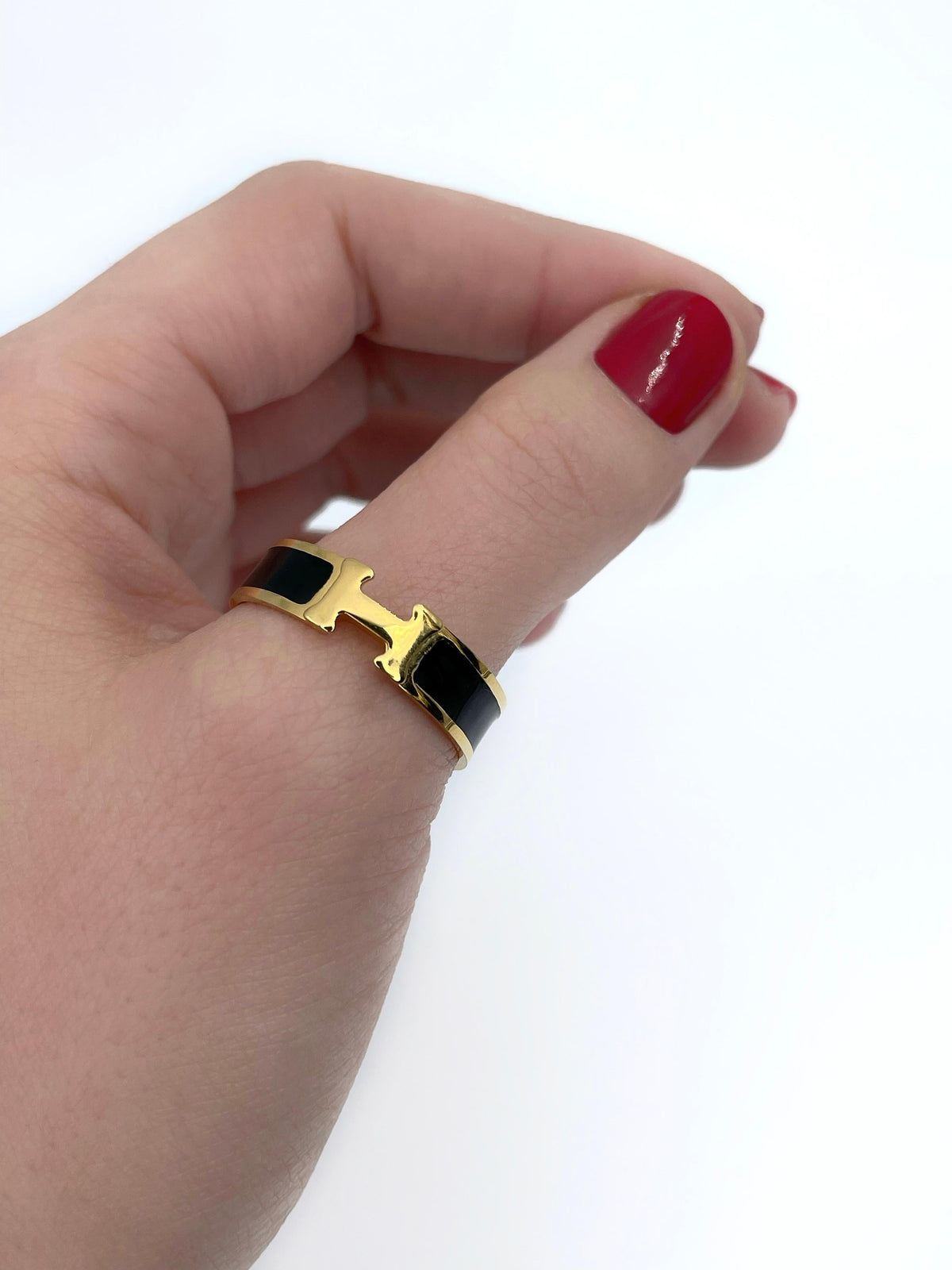 18K Vintage Clic Hermès Ring