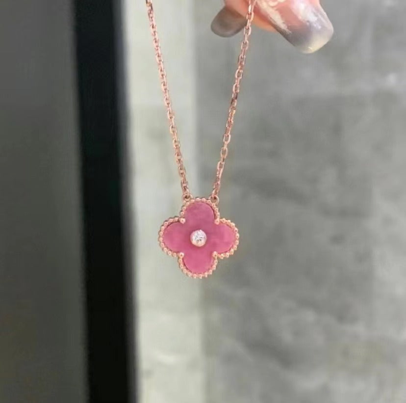 Van Cleef & Arpels Pink Diamond Clover Necklace
