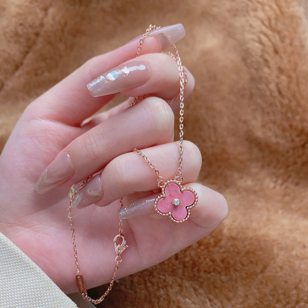 Van Cleef & Arpels Pink Diamond Clover Necklace