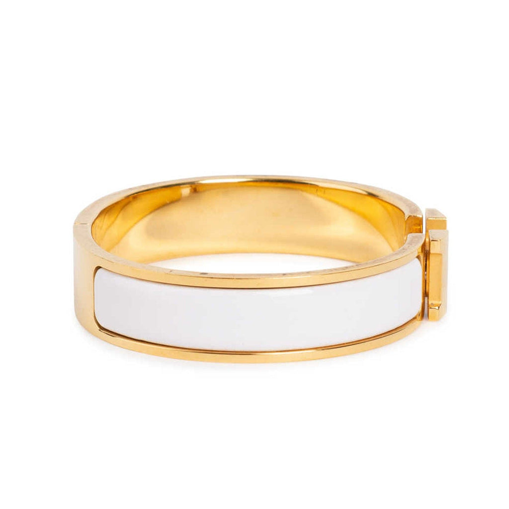 18K Clic Hermès White Bracelet