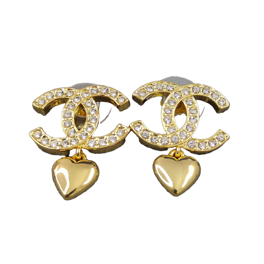 18K Classic Chanel Diamond Heart Earrings