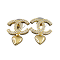 18K Classic Chanel Diamond Heart Earrings