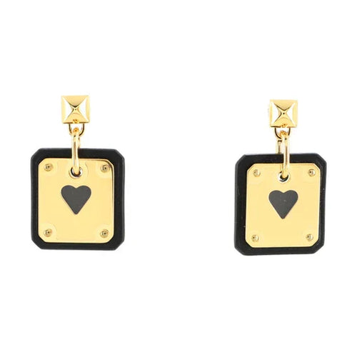 18K As De Celine Black Hermès Earrings