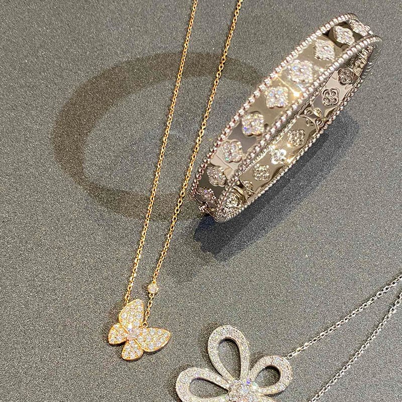 18K Van Cleef & Arpels Two Butterfly Necklace