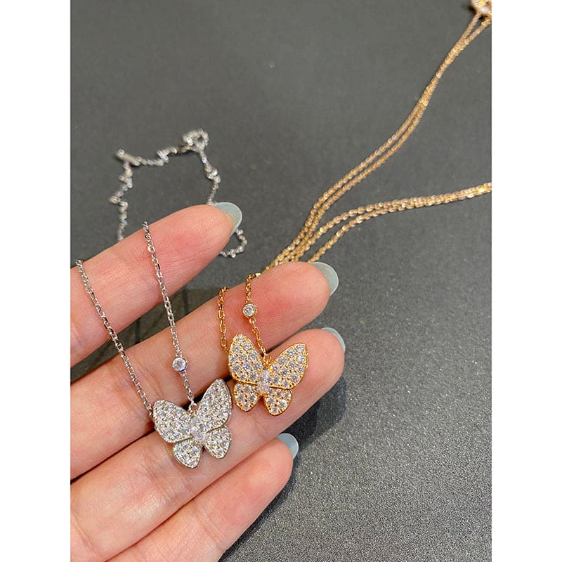 18K Van Cleef & Arpels Two Butterfly Necklace